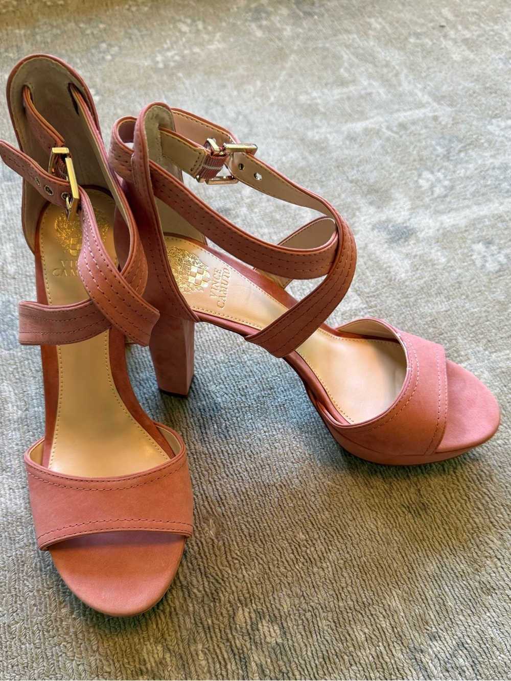 Sexy Vince Camuto Rose Blossom Nubuck Heeled Sandals - Size 11 New with Box